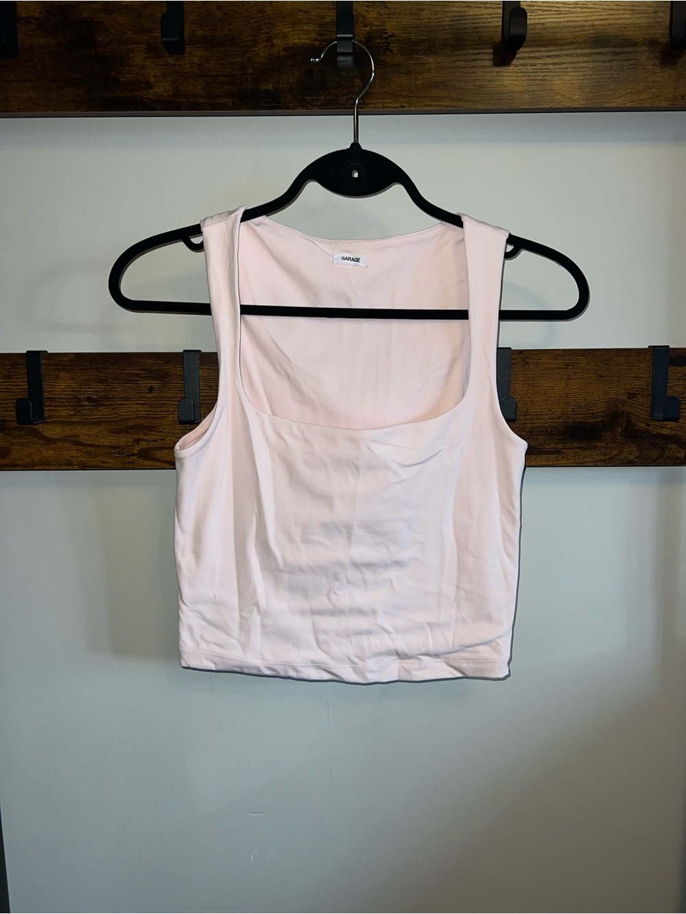 Garage Pale Pink Square-Neck Crop Tank